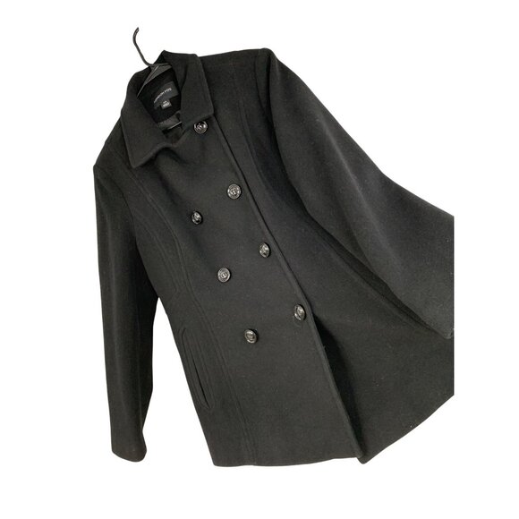 London Fog Womens Black Double-Breasted Wool PeaCoat XXL RO10235 GUC - Picture 1 of 9